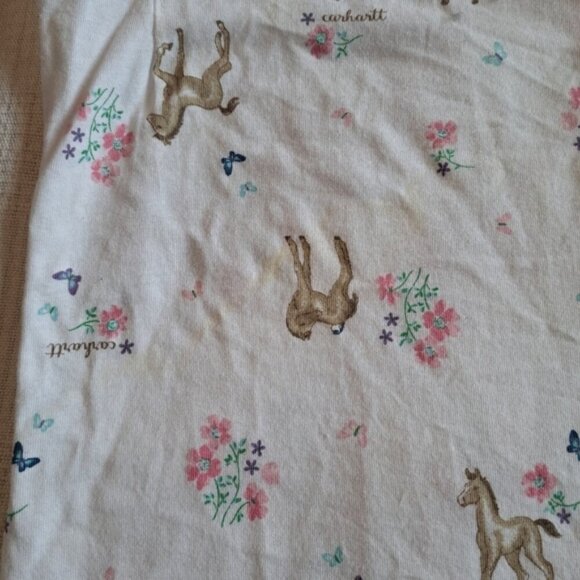 Carhartt girls size 12 month short sleeve bodysuit with horse design, NEW - Picture 5 of 6